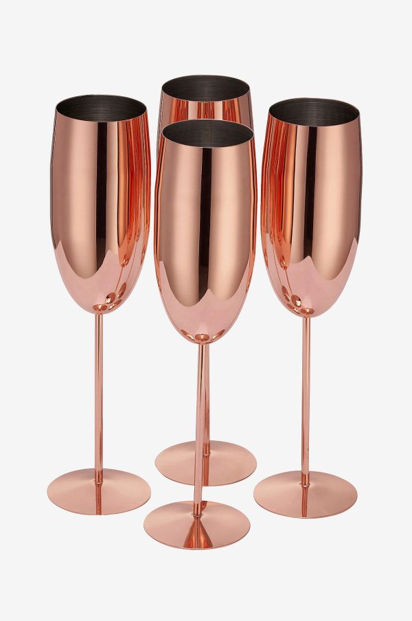 Oak & Steel - Champagneglas 4-pak - Rosa - Vinglas - - Homeroom