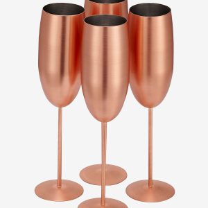 Oak & Steel - Champagneglas mat 4-pak - Rosa - Vinglas - - Homeroom