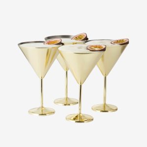 Oak & Steel - Martiniglas 4-pak - Guld - Drinksglas & shotglas - - Homeroom